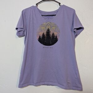 Life Is Good Womens Breathe Nature Mandala Yoga Boho Hippie Granola Cotton Tee
